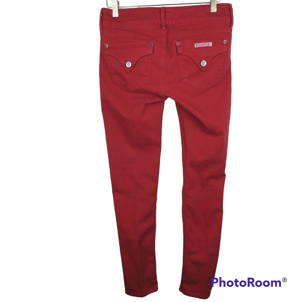 Hudson Stretch Mid Rise Skinny Red Jeans Pants Womens Size 27